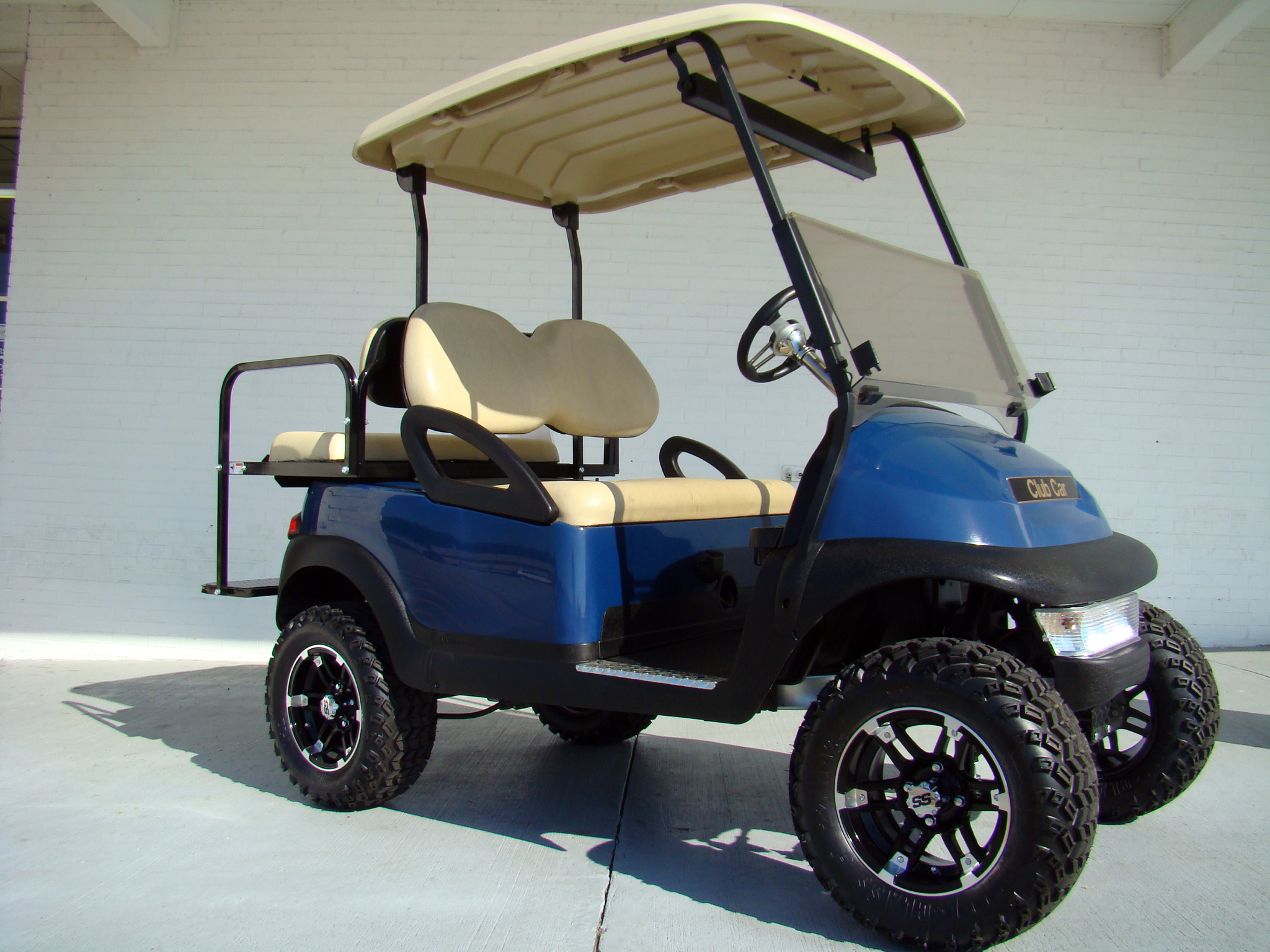 Blue Lifted Club Car Precedent Golf Cart